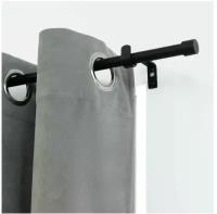 Карниз однорядный Цилиндр 120-210 см металл цвет черный
