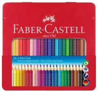 Набор акварельных карандашей Faber-Castell GRIP 24 цвета, в металле