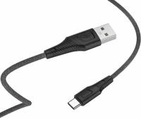 Дата-кабель USB универсальный MicroUSB Hoco X58 (черный)