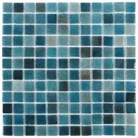 Мозаичная плитка Natural Mosaic STP-GN014 из стекла зеленая темная глянцевая