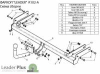 Фаркоп R102-A Лидер плюс для RENAULT SYMBOL (седан) 2002-2008 (без электрики)