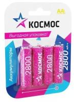 Аккумулятор AA/R6 2800мА.ч NI-MN BP-4 (блист.4шт) космос KOCR6NIMH2800MAH4BL