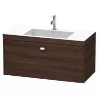 Тумба для ванной с раковиной 100 см Duravit Brioso BR4602O1021 с двумя ящиками, орех темный