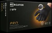 Перчатки защитные косметические одноразовые для салонов Mercator, GoGrip PRO, черный, размер XXL