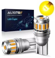 Светодиодная лампа AUXITO T10 W5W цоколь W2.1x9.5d 2шт 3000К желтый свет LED автомобильная