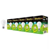 Комплект из 5 светодиодных энергосберегающих ламп Sholtz груша A60 10Вт E27 4200К 220В пластик (Шольц) LOB4140P