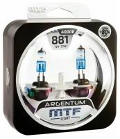 Автолампы H27(881) - Галогенные лампы MTF Light серия ARGENTUM +80% 4000K