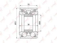 Подшипник ступицы передний с ABS (36 / 33x38x72), WB1231 LYNXauto WB-1231