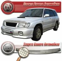 Дефлектор капота для Subaru Forester 1997-2000 Шелкография серебро