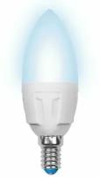 Светодиодная лампа свеча Белый дневной 7.0W UL-00002411 LED-C37 7W/NW/E14/FR PLP01WH яркая