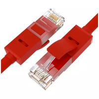 Кабель LAN 1метр для подключения интернета cat5e RJ45 UTP патч-корд patch cord шнур провод для роутер smart TV ПК красный литой