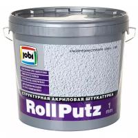 Декоративное покрытие Jobi Rollputz, 1 мм, белый, 16 кг, 16 л