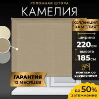 Рулонная штора LM Decor Камелия 49-03 серо-бежевый 220х185