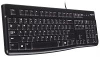 Клавиатура Logitech Keyboard K120 EER Black USB черный