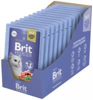 Паучи для взрослых кошек Brit Premium, форель в желе, 14 шт. х 85 г