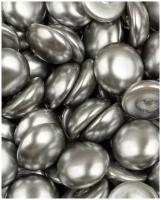 Стеклянные чешские бусины кабошон полупросверленный с жемчужным покрытием, Glass Pearl Cabochons, 12 мм, цвет Shiny Light Grey, 5 шт
