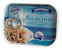 Кусочки кальмара командорского в заливке, 105г Аквамарин