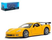 Машина металлическая CHEVROLET CORVETTE C6-R, 1:32, открываются двери, инерция, цвет жёлтый