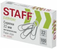 Скрепки Staff 22 мм, металлические, 100 шт (220302)