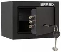 Сейф мебельный BRABIX SF-170KL (в170*ш260*г230мм), ключевой замок, черный, 291142
