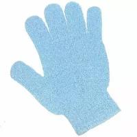 Антицеллюлитная массажная перчатка-мочалка с эффектом пилинга Body Scrubber Glove (голубая)