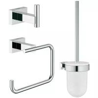 Комплект для ванной комнаты GROHE ESSENTIAL CUBE 40757001 (латунь, хром, современный, на стену, квад