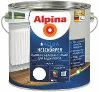 Эмаль акриловая (АК) Alpina Аква Эмаль для радиаторов, глянцевая, белая, 1.2 кг, 0.9 л