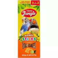 Happy Jungle Палочки 3 шт для птиц мед+фрукты, 90 г