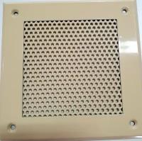 Вентиляционная решетка металлическая 200х200мм, тип перфорации кружок (Rv 3-5), цвет кремовый RAL-1015