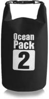 Водонепроницаемый непромокаемый гермомешок рюкзак Ocean Pack 2 литра (чёрный)