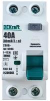 DEKraft ВДТ 2P 40А 30мА тип AC 6кА УЗО-03 14209DEK