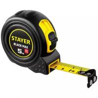 Рулетка с двумя фиксаторами STAYER BlackMax 5м х 19мм 3410-05