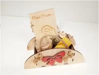 Подарочный набор для мамы в деревянной коробке в форме сумочки 