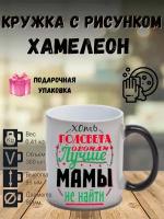 Кружка хамелеон/кружка с рисунком/кружка с принтом/оригинальный подарок/кружка с приколом/кружка большая/300мл/матовая черная/сувенир