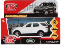 Модель машинки Технопарк Land Rover Discovery, цвет белый, открываются двери и багажник