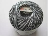 Пряжа YarnArt Violet Melange белый-серый (509), 100%мерсеризованный хлопок, 282м, 50г, 2шт