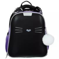 Ранец школьный №1 School Kitty Black, 150х280х360мм, экокожа