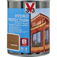 V33 антисептик антисептик для усиленной защиты дерева Hydro Protection, 0.9 л, каштан