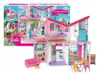 Дом для кукол Mattel Barbie Малибу, двухэтажный, с мебелью, 6 комнат, FXG57