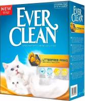 EVER CLEAN LITTERFREE PAWS наполнитель комкующийся для туалета длинношерстных кошек для идеально чистых лап с ароматом свежести желтая полоска (10 л)