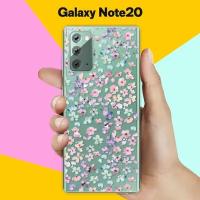 Силиконовый чехол на Samsung Galaxy Note20 Розовые цветы / для Самсунг Галакси Ноут 20