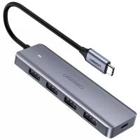 UGREEN. USB-концентратор (хаб) 4 в 1 Type C, 4 x USB 3.0 (70336)