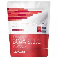 BCAA, LevelUp, BCAA 2:1:1, Aminoblast BCAA Powder, 500 гр., 55 порций, вкус Черная смородина