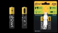 Аккумулятор USB-С Duwi, Li-ion, ААА, 1,5В, 450мАч, 2шт, кабель для зарядки 62012 9