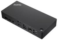 Док-станция Lenovo ThinkPad Universal USB-C Dock (RJ-45, 2xUSB 2.0, 3xUSB 3.1, USB Type-C, HDMI, 2xDP, Mini jack) 90Вт Черный 40AY0090CN