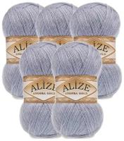 Пряжа Alize Angora Gold, 20 % шерсть, 80 % акрил, 500 г, 550 м, 5 шт., 221 светлый джинс 550 м