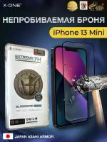 Защитная противоударная бронепленка для iPhone 13 Mini X-ONE Extreme 7H Shock Eliminator Coverage 4-го поколения на весь экран