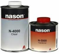 NASON N-4000 Прозрачный акриловый автомобильный лак 2К 2:1 HS 1л. + Отвердитель N-5000, 0.5л. (Комплект)