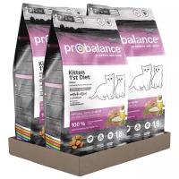 Сухой корм для котят ProBalance Kitten 1st Diet, с цыпленком 3 шт. х 1.8 кг