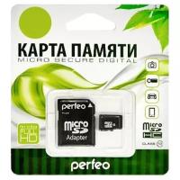 Карта памяти Perfeo microSDHC Class 10 + SD adapter